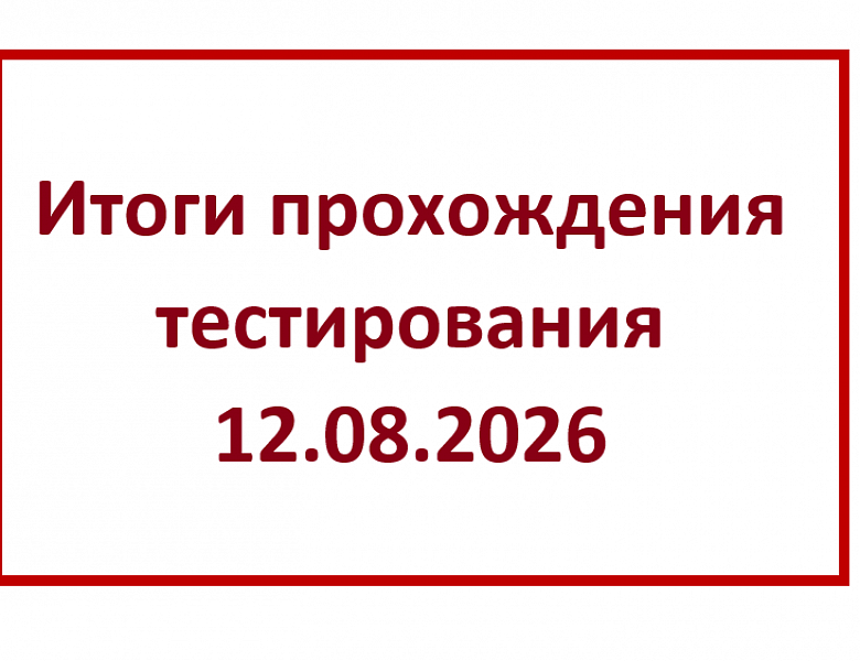 Итоги прохождения тестирования 12.08.2026